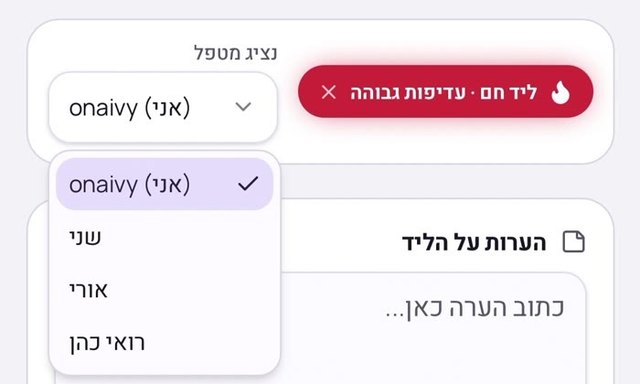 בחירת נציג מטפל לליד